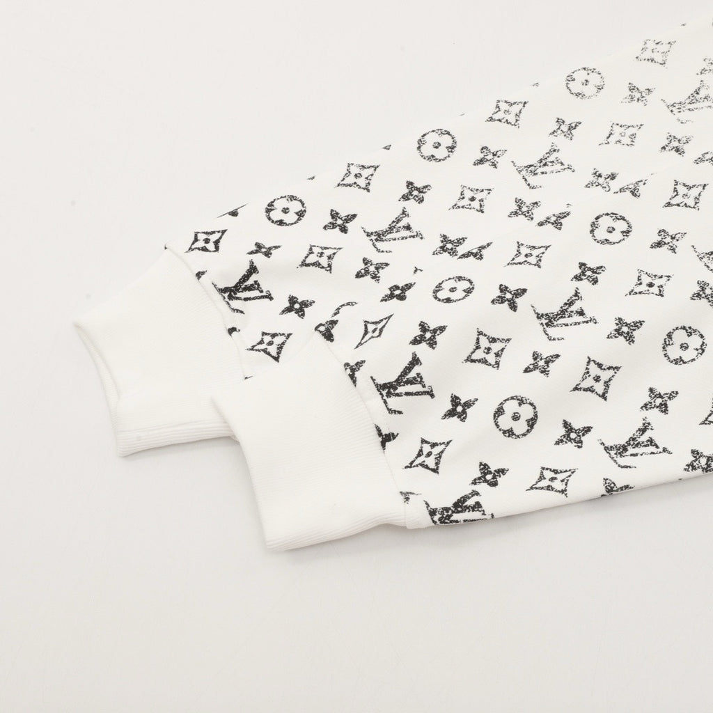 Louis Vuitton Women's Men's White Gradient Monogram Print Hoodie