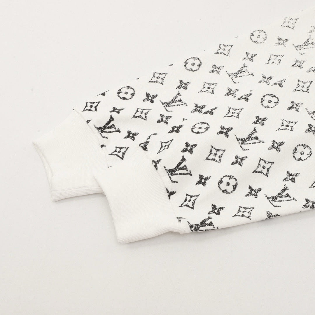 Louis Vuitton Women's Men's White Gradient Monogram Print Hoodie