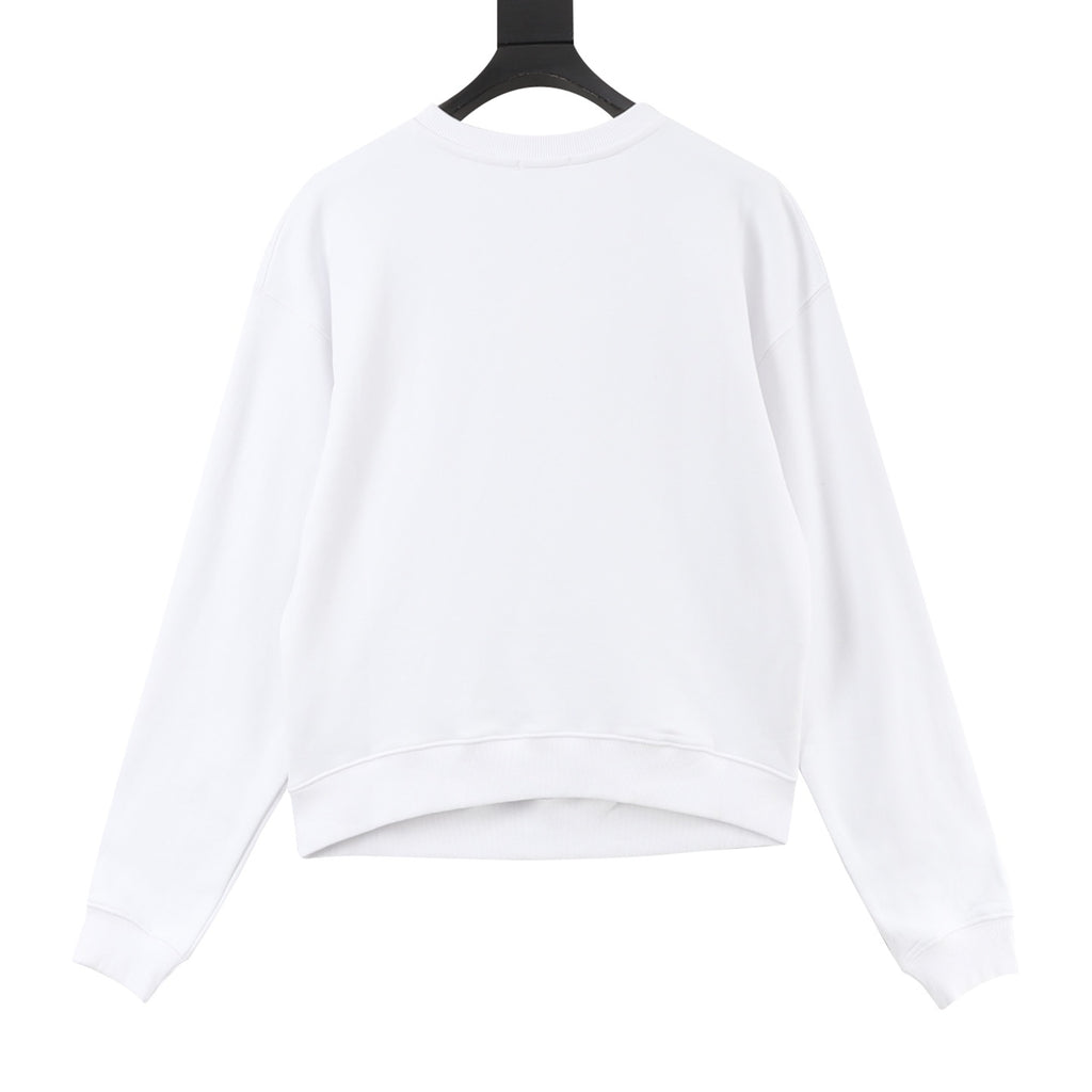 CELINE Women's & Men's White Varsity Logo Crewneck Sweatshirt