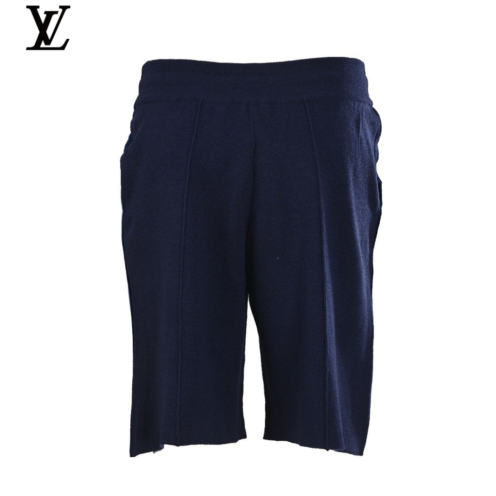Louis Vuitton Navy Knit LV Logo Shorts