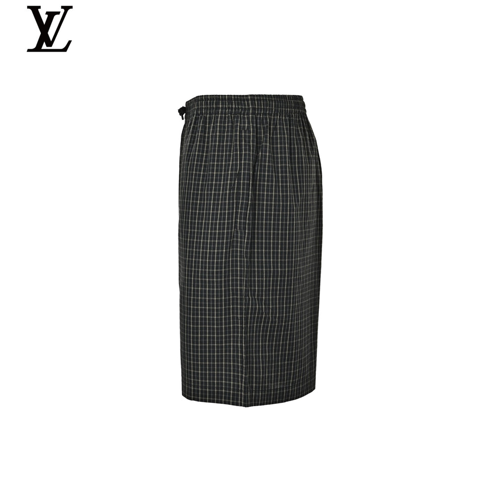 Louis Vuitton Men's Black Check Drawstring Shorts