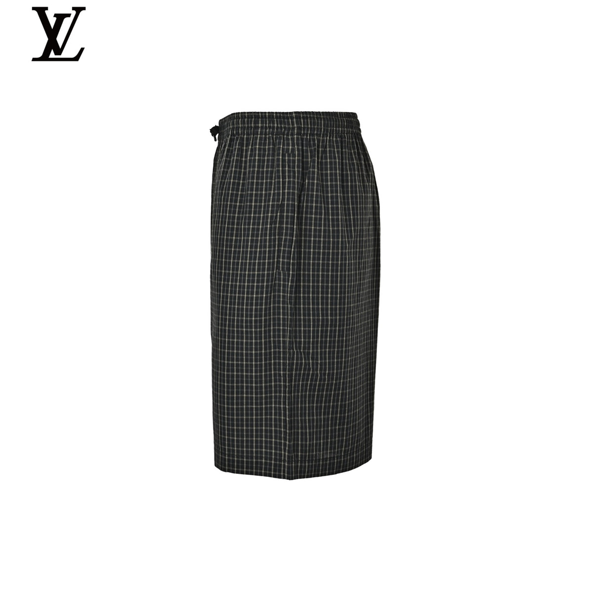 Louis Vuitton Men's Black Check Drawstring Shorts