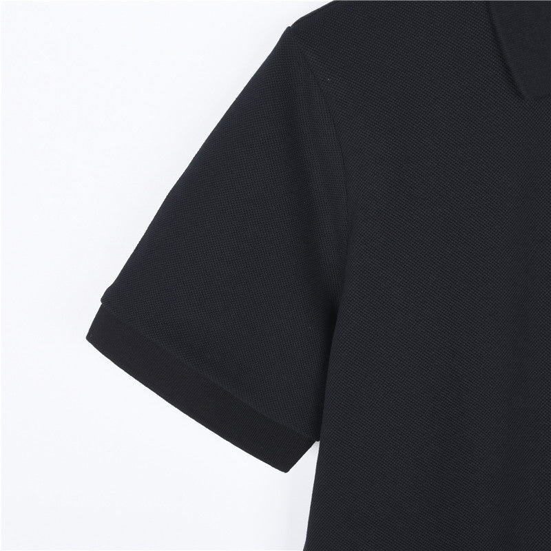 Dior Embossed Logo Short-Sleeve Polo Shirt in Black