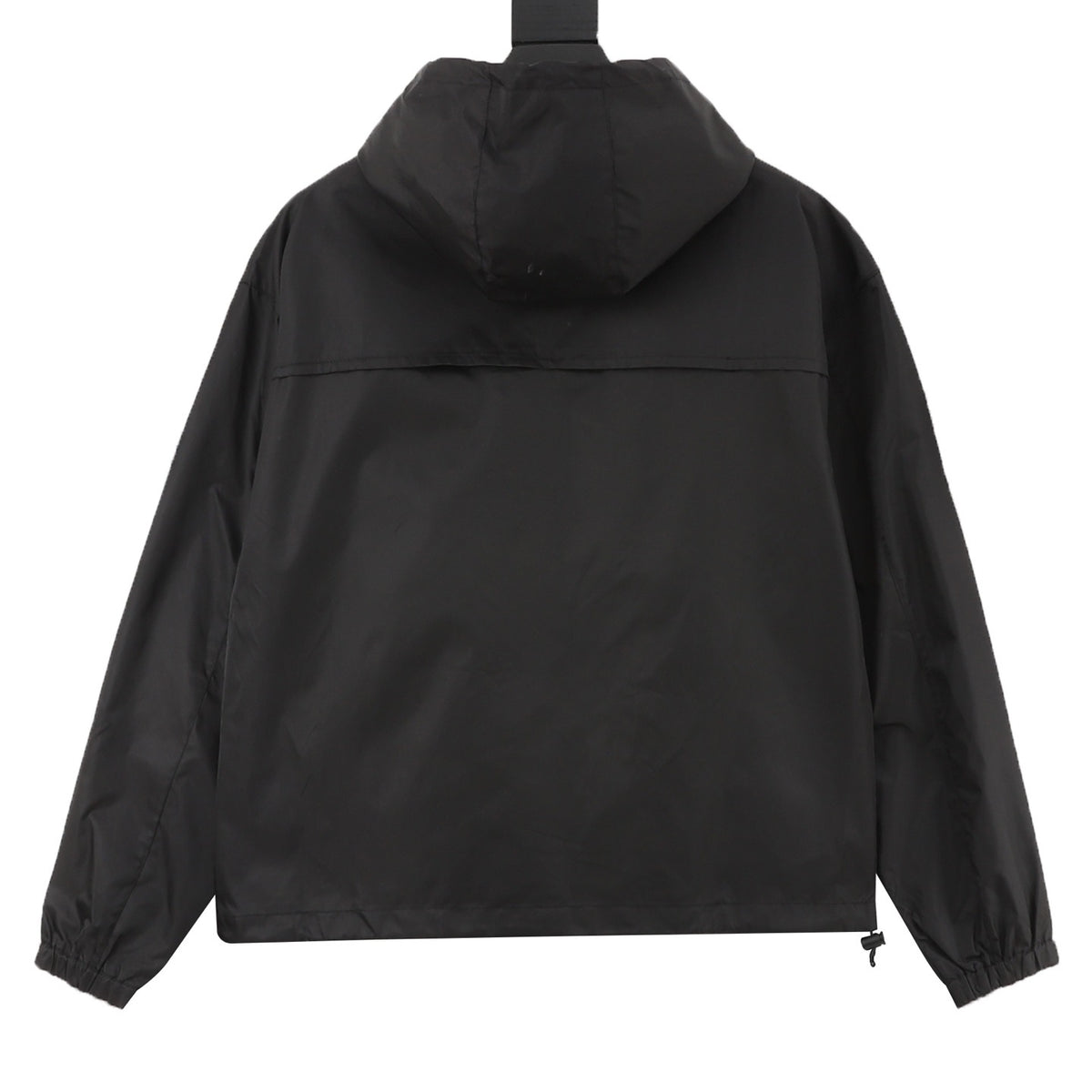 Prada Women's & Men's Black Triangle Logo Hooded Windbreaker