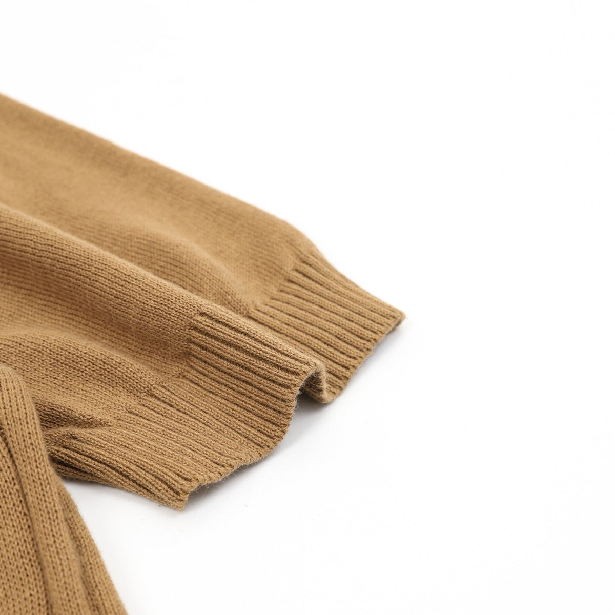 Loro Piana Women's Men's Camel Cable-Knit Short-Sleeve Sweater