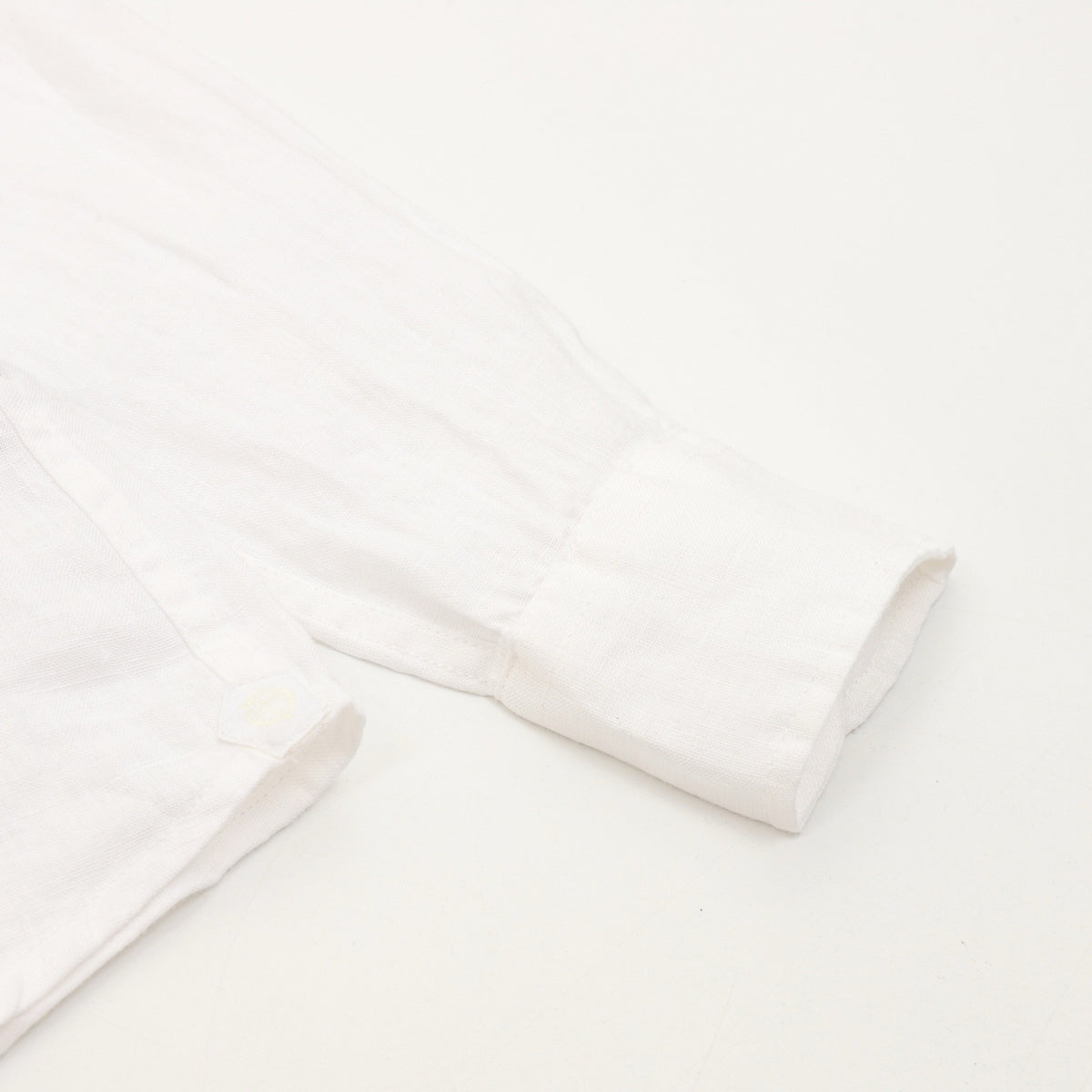 Loro Piana Women's Men's White Mandarin-Collar Linen Shirt