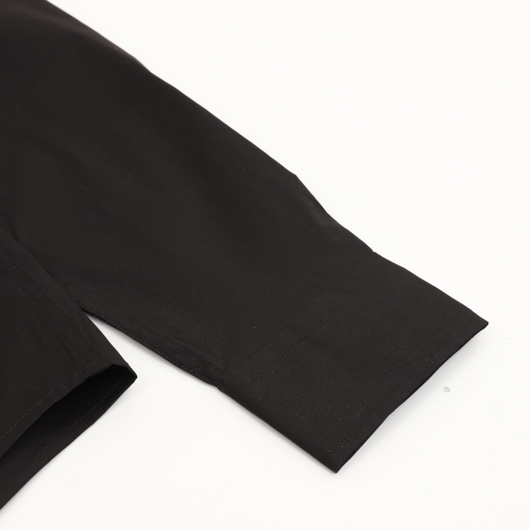 Burberry Women's & Men's Black TB Embroidered Pocket Cotton Shirt