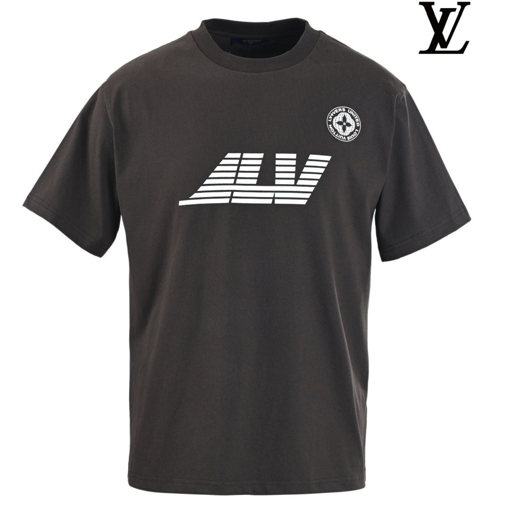 Louis Vuitton Men's Dark Grey Logo Short Sleeve T-Shirt