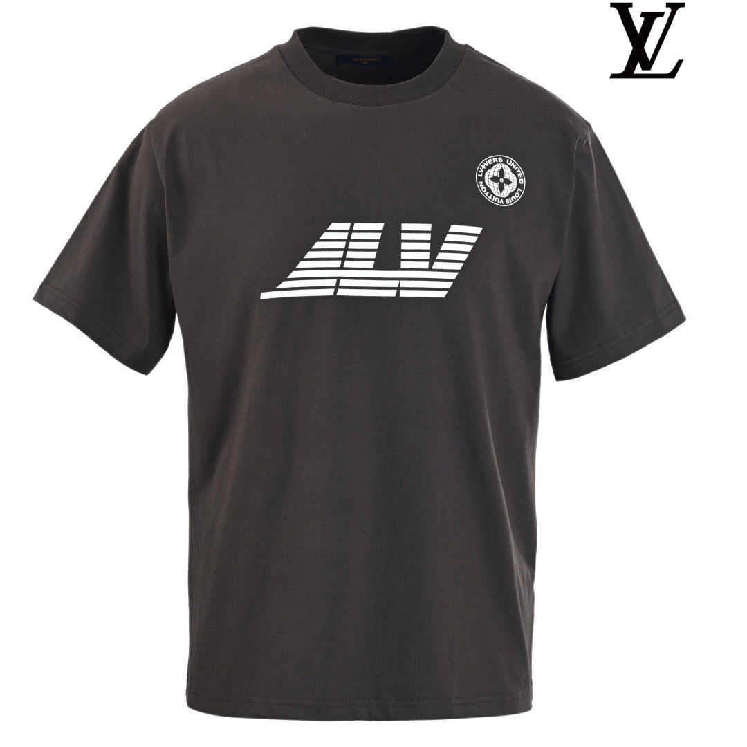 Louis Vuitton Men's Dark Grey Logo Short Sleeve T-Shirt