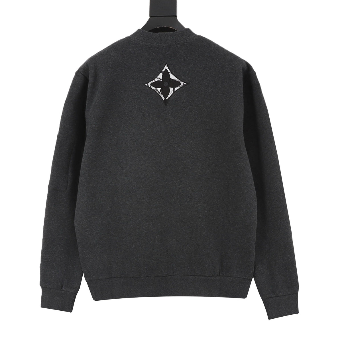 Gucci Women's Men's Dark Grey Tonal Logo Ribbed Crewneck Knit Sweater