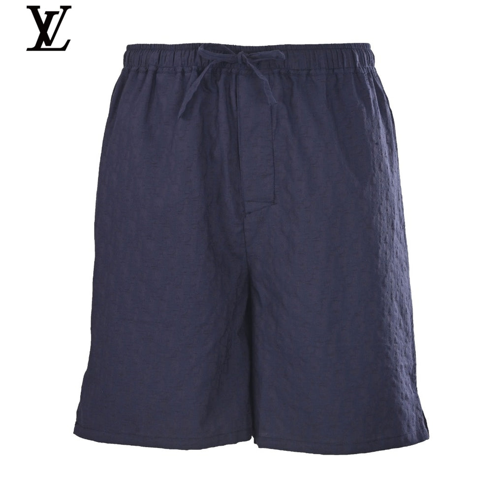 Louis Vuitton Navy Crinkled Drawstring Shorts