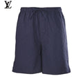 Louis Vuitton Navy Crinkled Drawstring Shorts