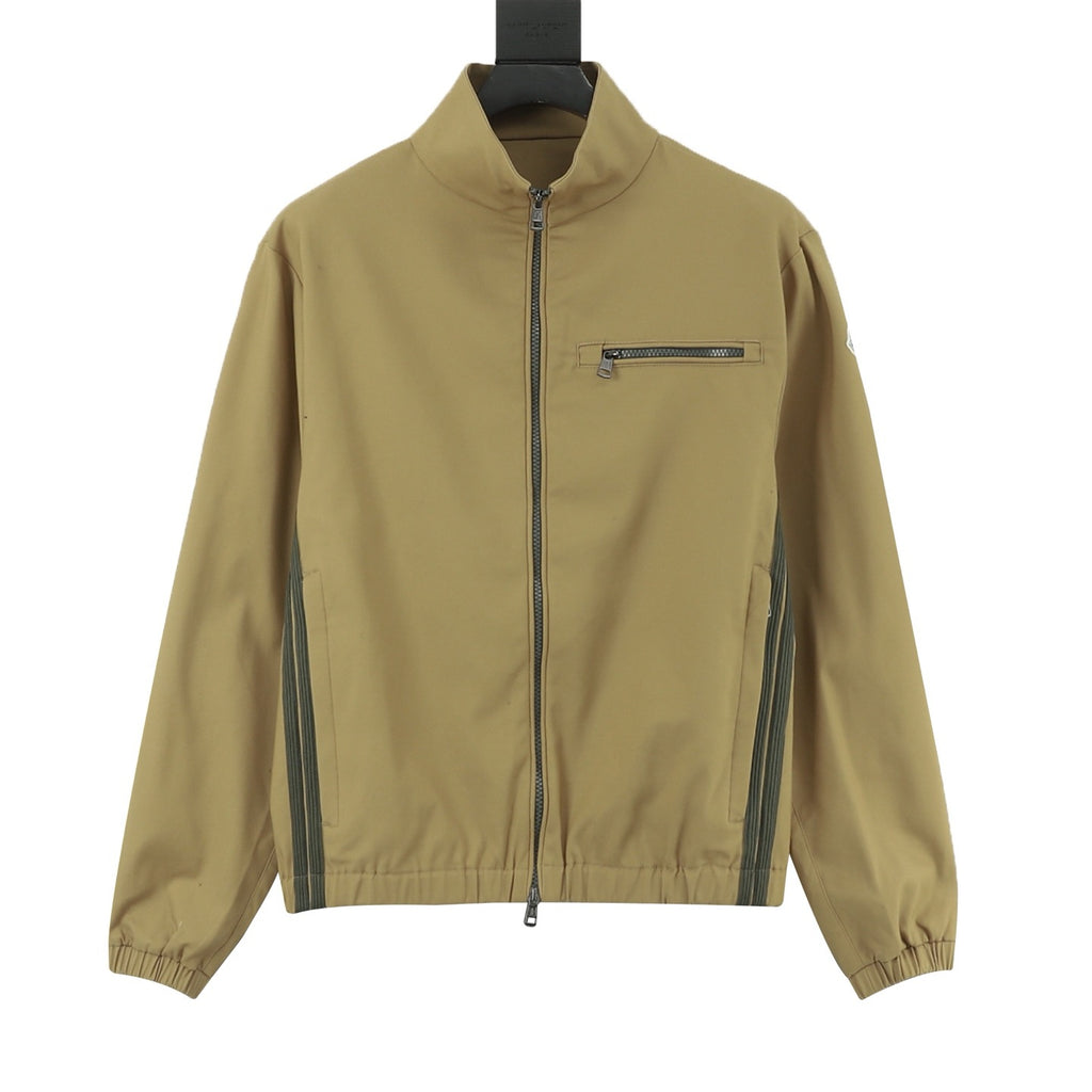 Moncler Fourioun Women's Men's Beige Cotton-Blend Stand-Collar Zip-Up Short Jacket