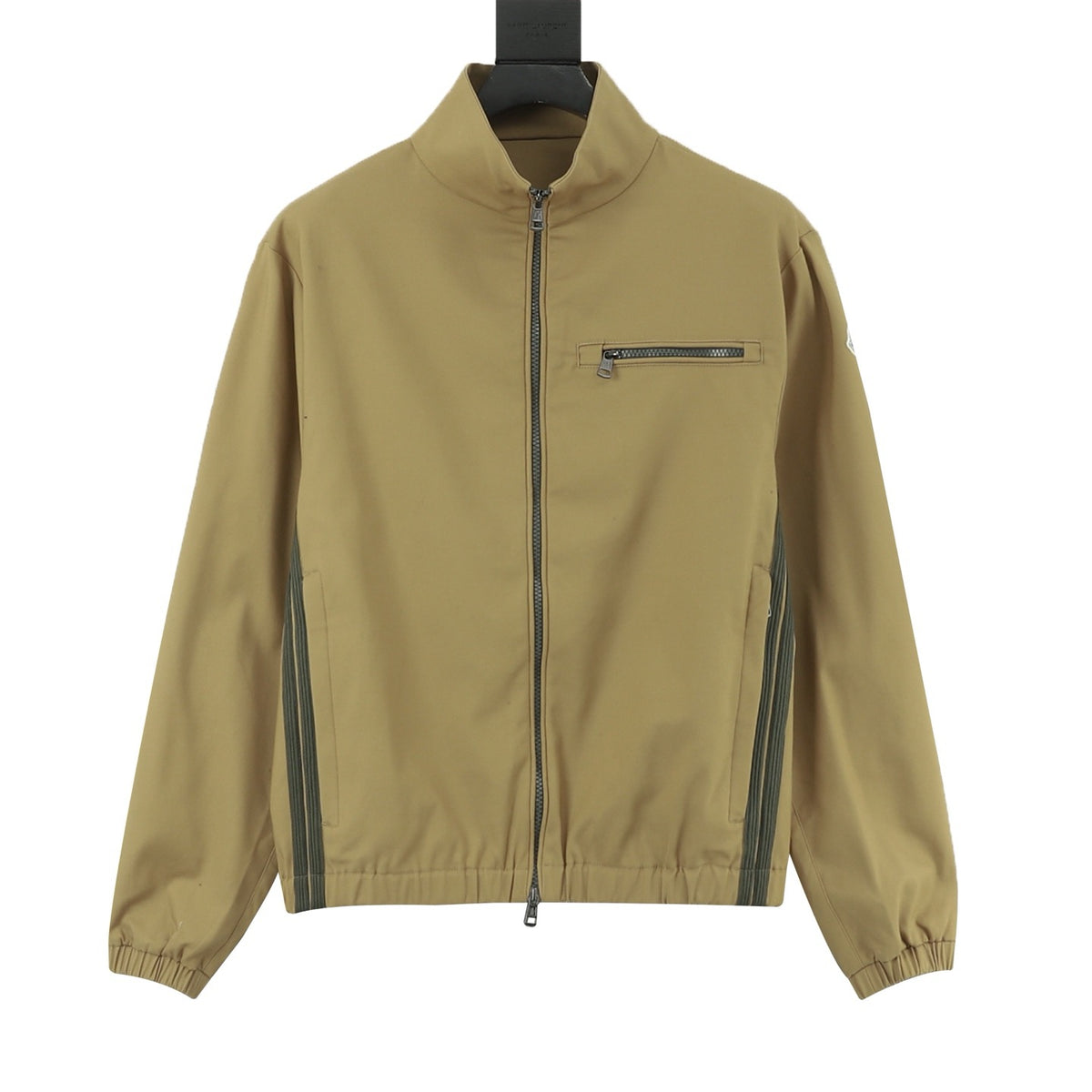 Moncler Fourioun Women's Men's Beige Cotton-Blend Stand-Collar Zip-Up Short Jacket