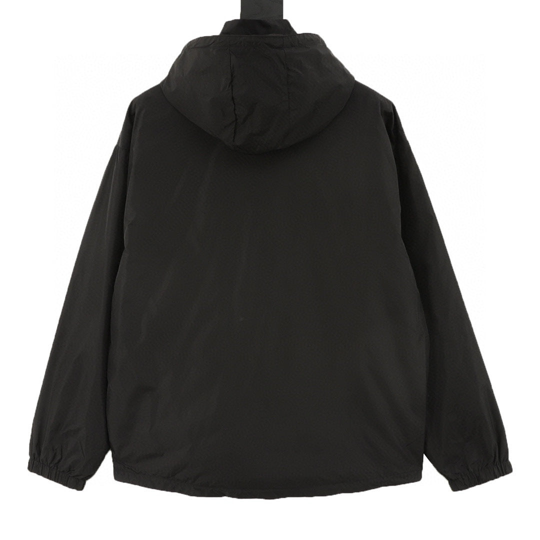 Prada Re-Nylon Triangle Logo Reversible Hooded Jacket