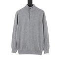 Zegna Women's Men's Light Grey Half-Zip Cashmere Sweater