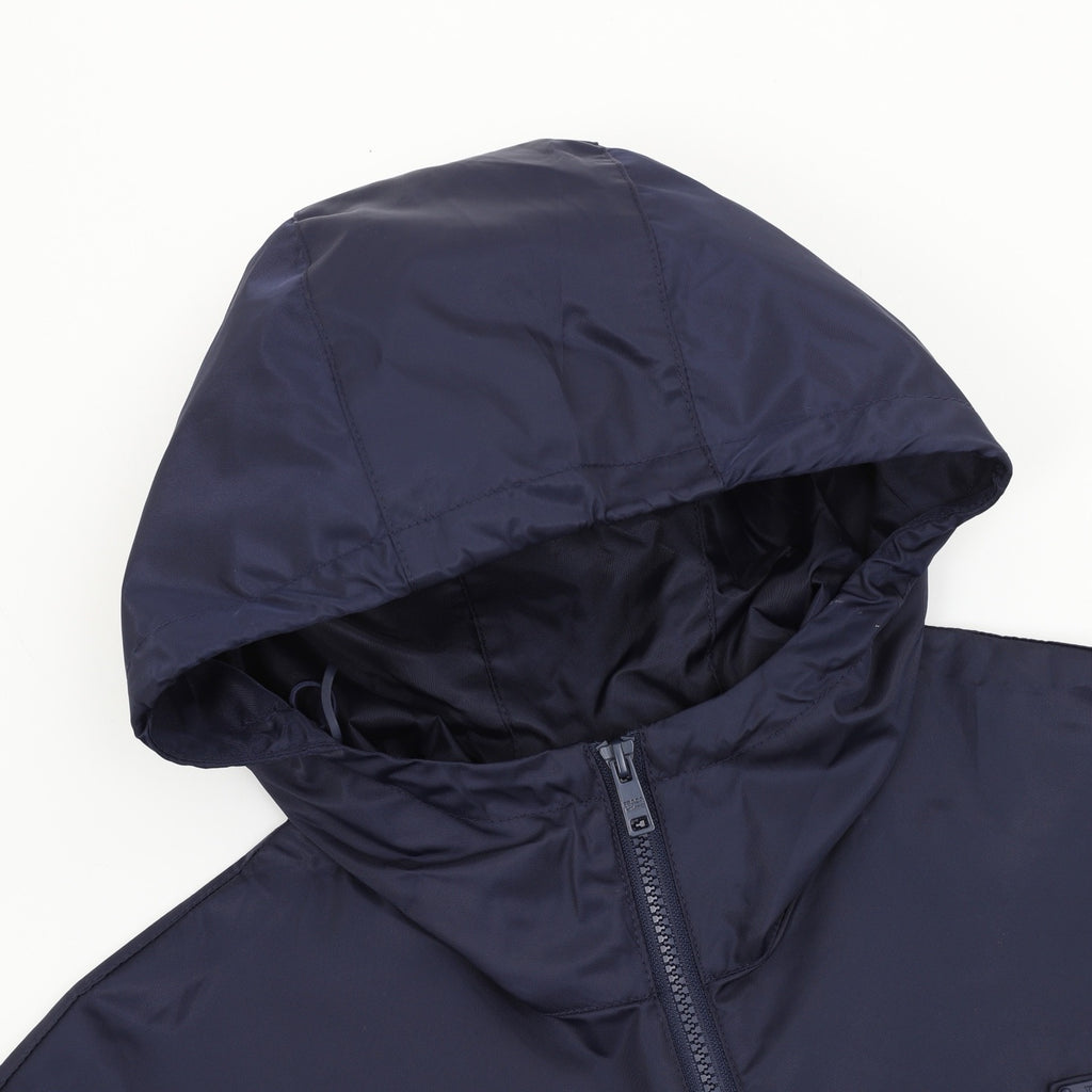 Prada Women's & Men's Navy Triangle Logo Hooded Windbreaker