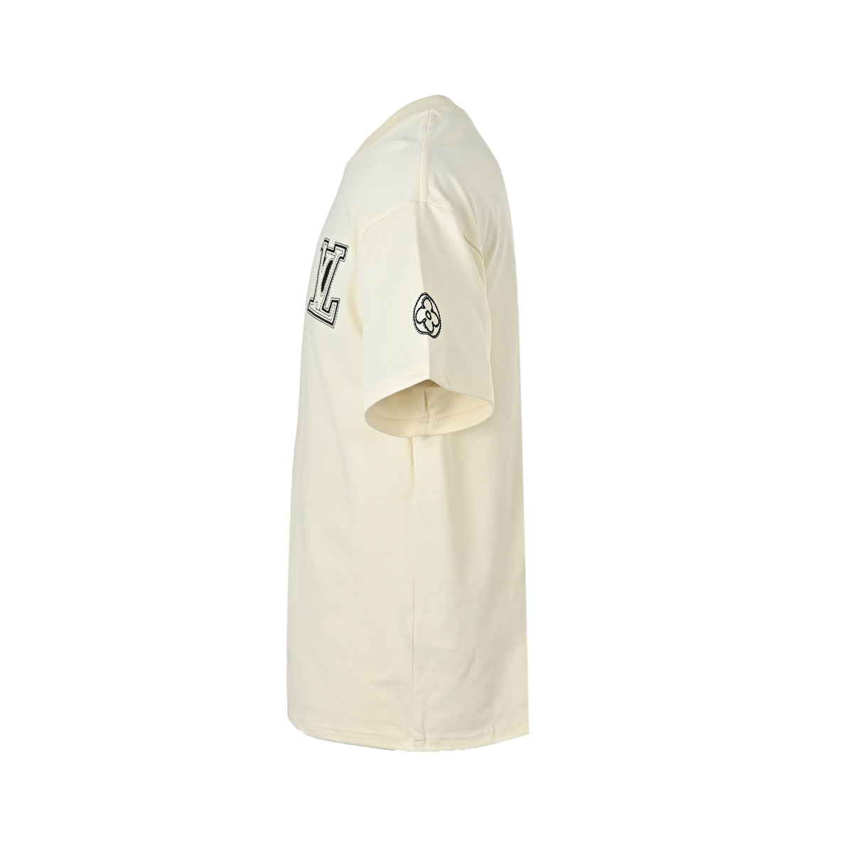 Louis Vuitton Stitched LV Logo Short-Sleeve T-Shirt in Cream
