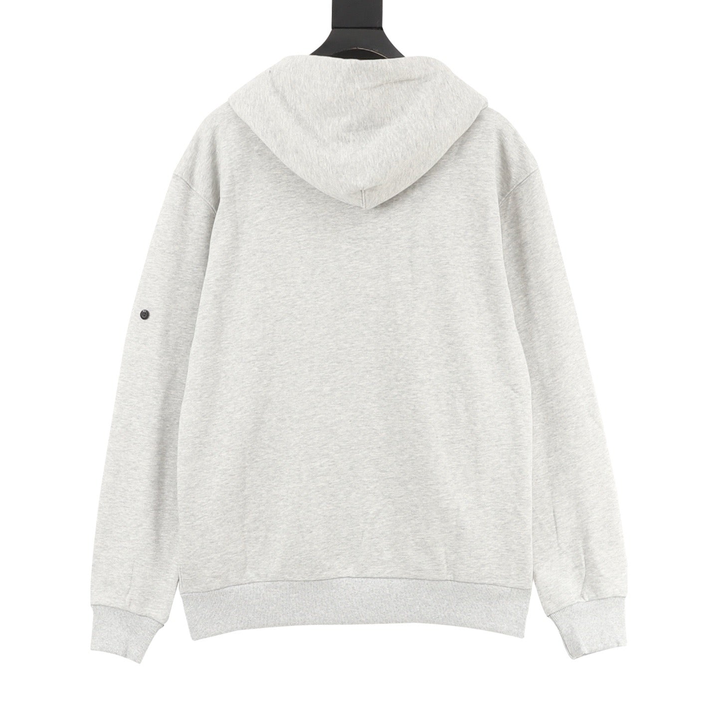 Stone Island Sleeve Patch Hooded Zip-Up Jacket | White Contrast Zip Casual Outerwear