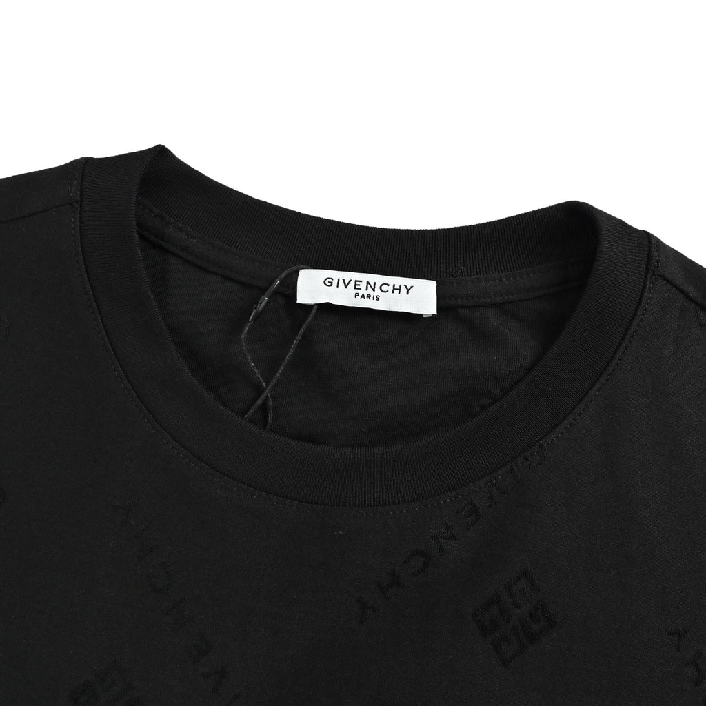 Givenchy Subtle All-Over Logo Short-Sleeve T-Shirt in Black