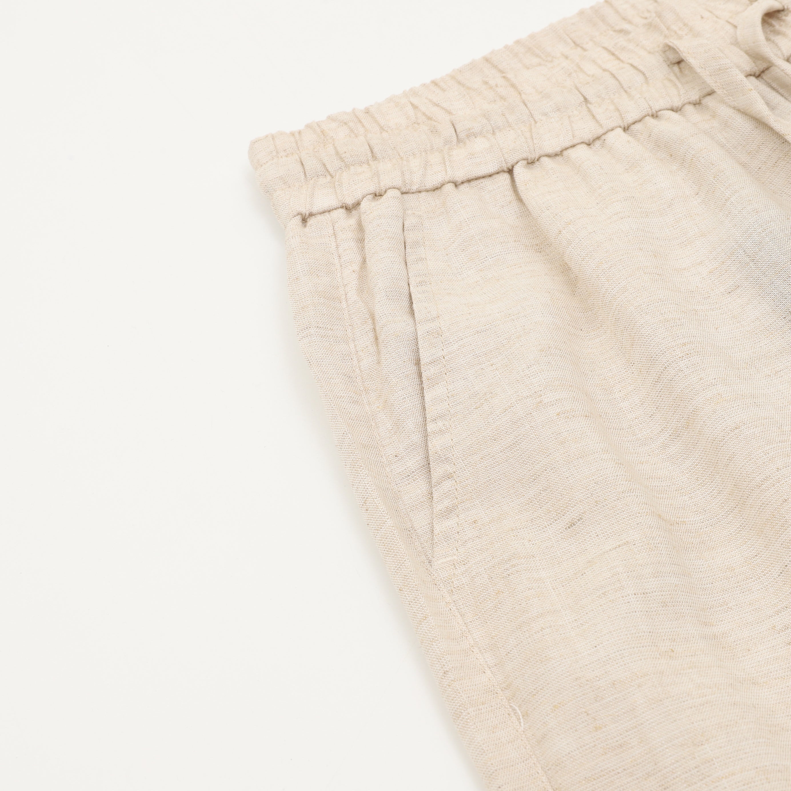 Prada Triangle Logo Linen-Blend Drawstring Wide-Leg Trousers
