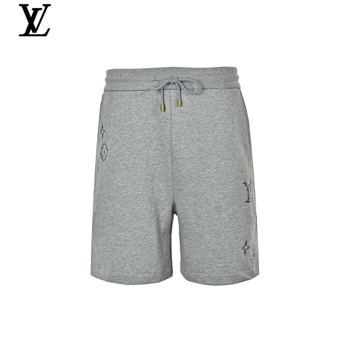 Louis Vuitton Men's Grey Monogram Embroidery Sweat Shorts
