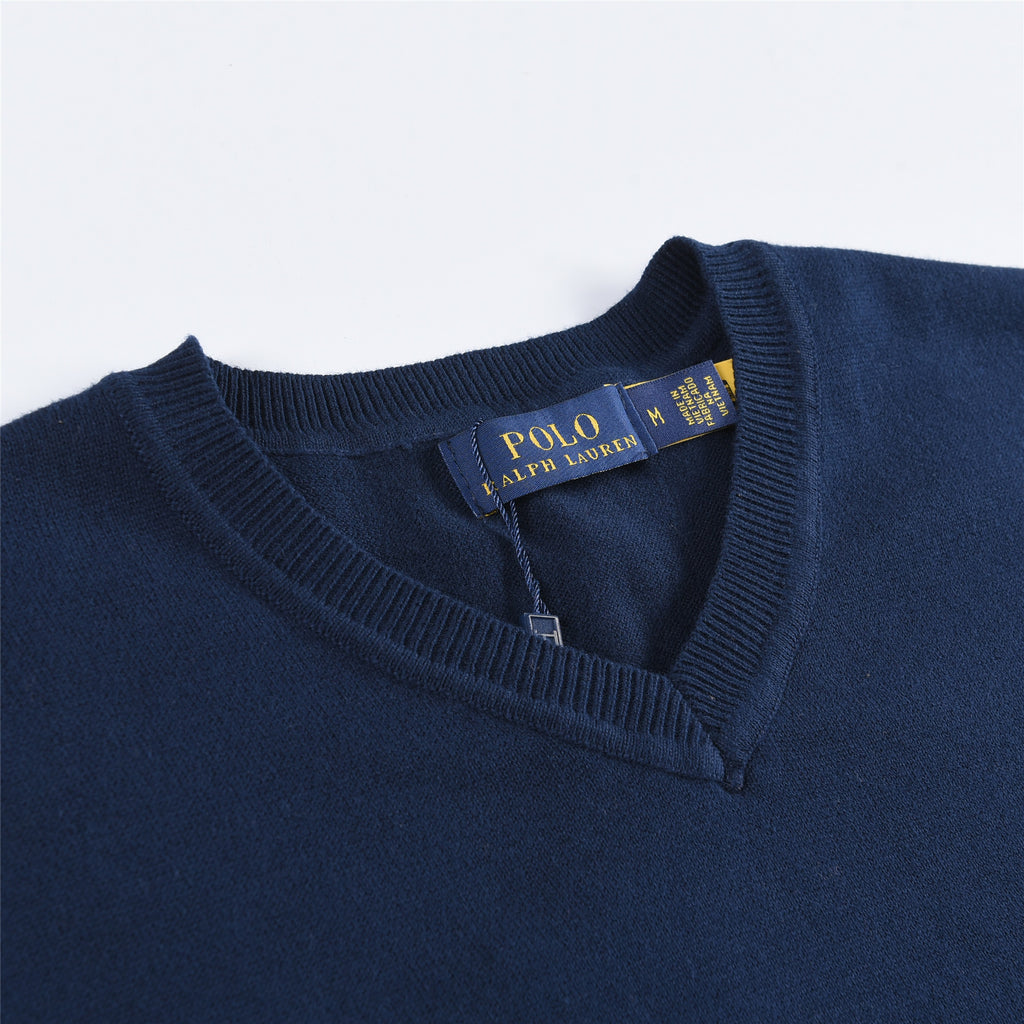 Polo Ralph Lauren Women's & Men's Navy Pony Logo V-Neck Knit Sweater