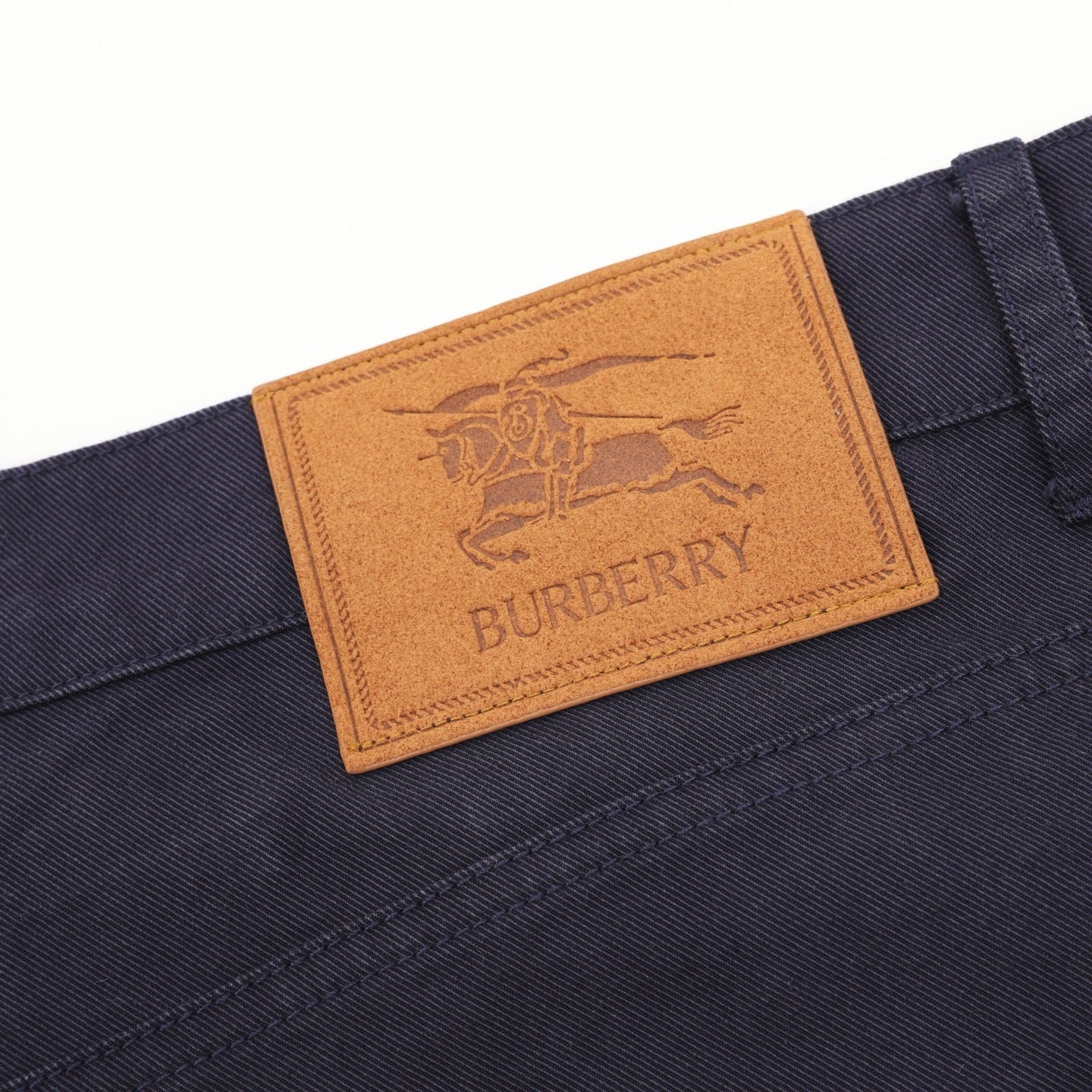 Burberry Cotton Cargo Trousers with Leather Back-Waist Patch