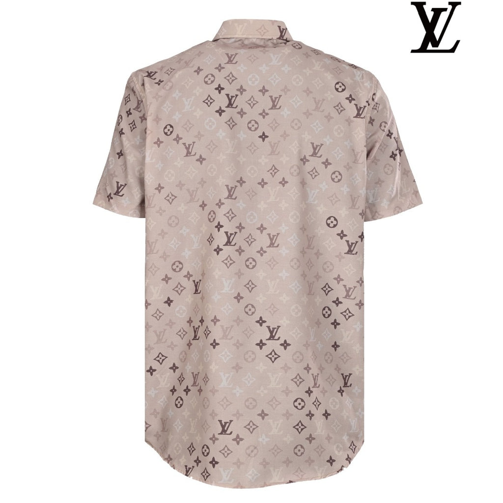 Louis Vuitton Men's Pink Monogram Short Sleeve Shirt
