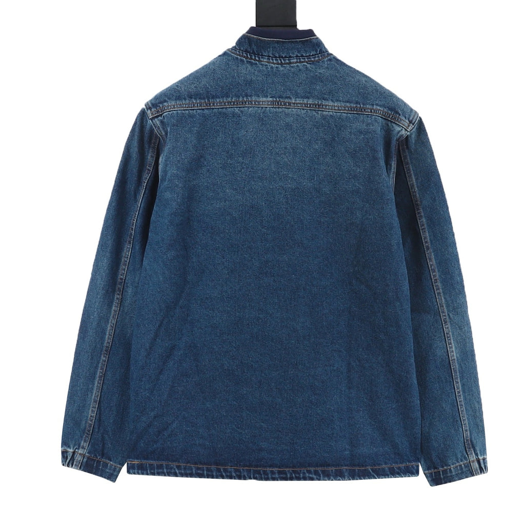 Louis Vuitton Men's Denim Bomber Jacket in Blue