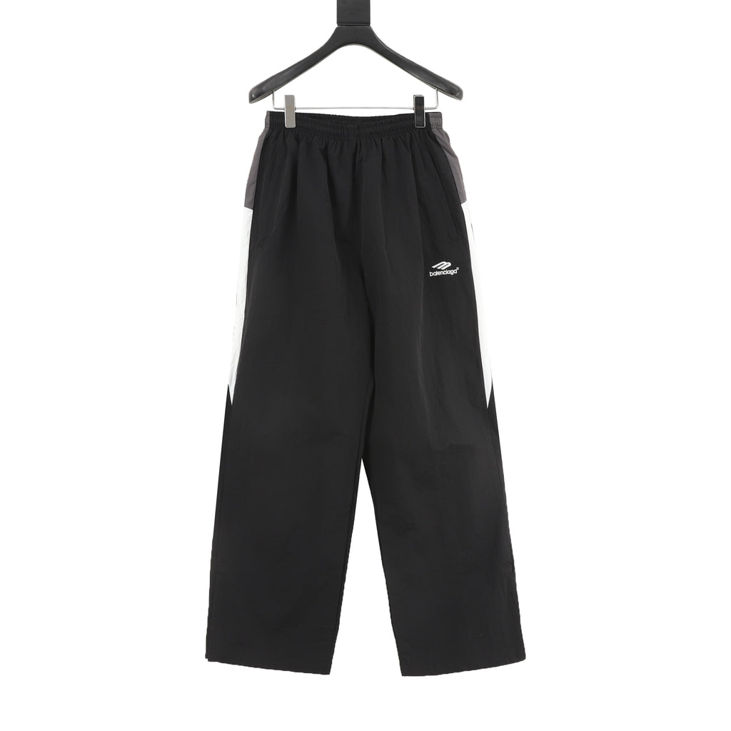 Balenciaga BLCG Sport Logo Track Pants — Black, Green & White Panel | FW24