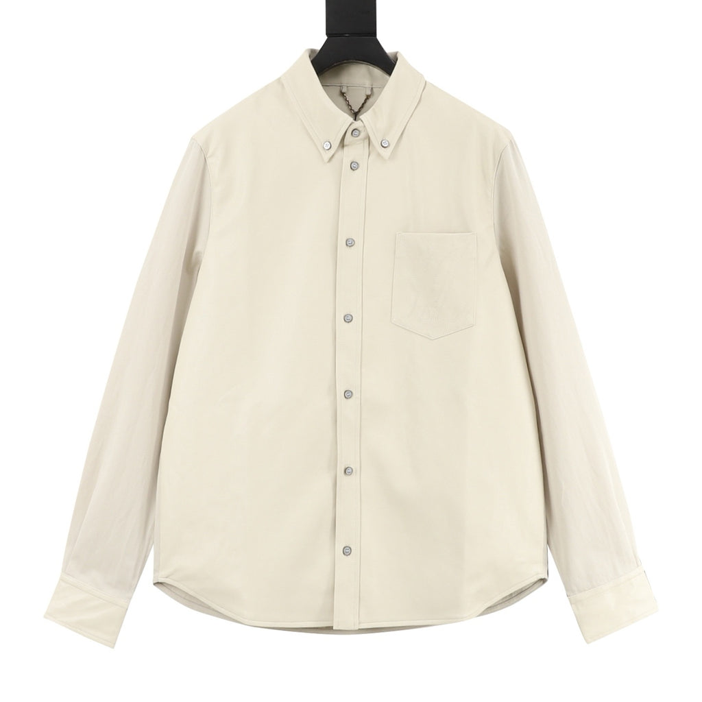 Louis Vuitton LV Logo Patch Leather Overshirt
