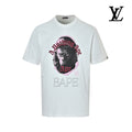 BAPE Men's White Rhinestone Portrait Print T-Shirt