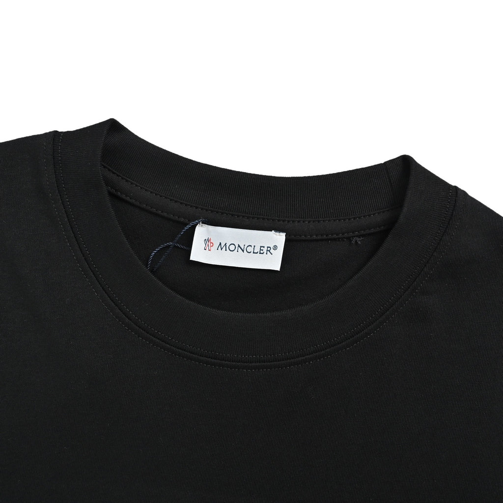 Plain Crew-Neck Short-Sleeve T-Shirt in Black