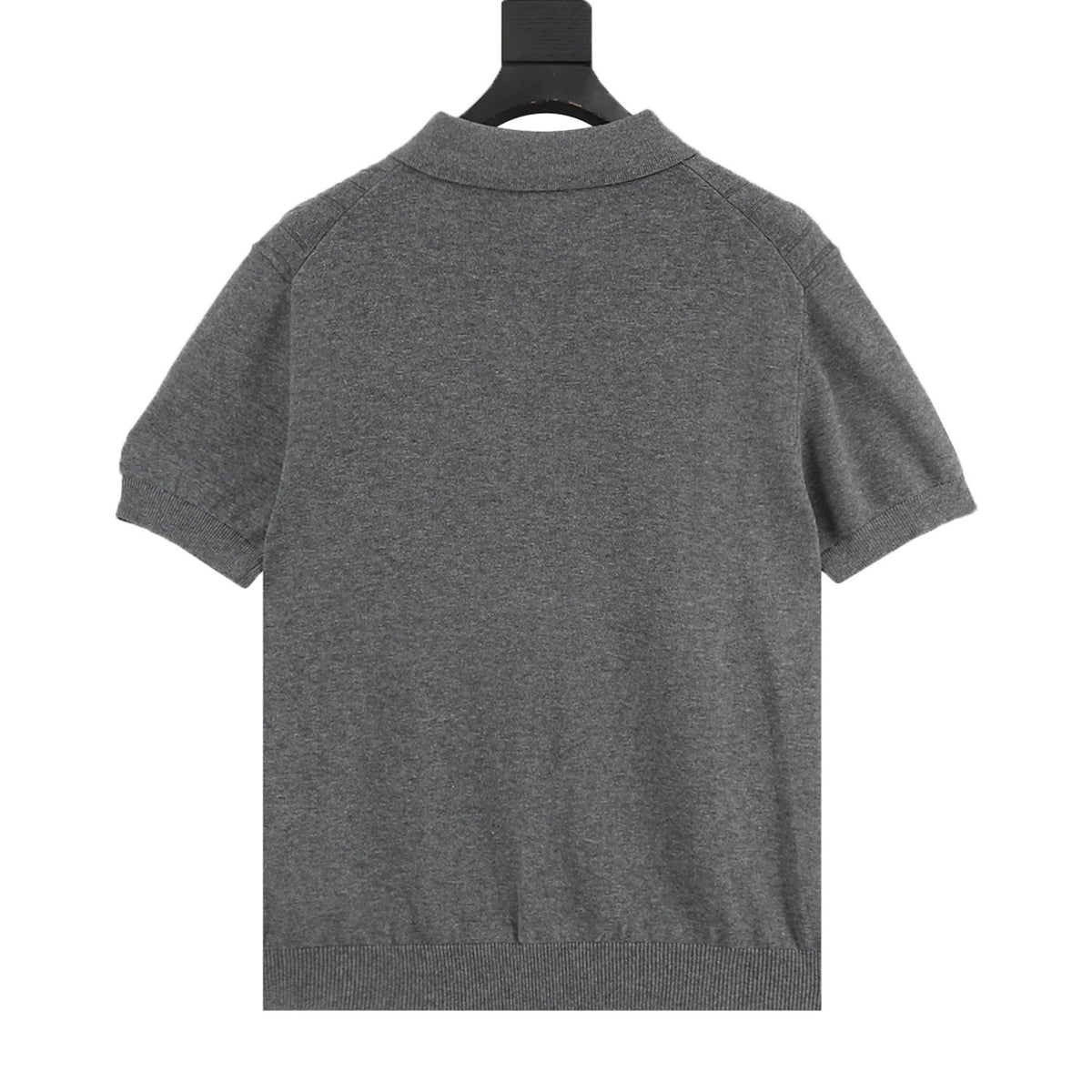 Loro Piana Women's Men's Grey Cable-Knit Short-Sleeve Polo Shirt