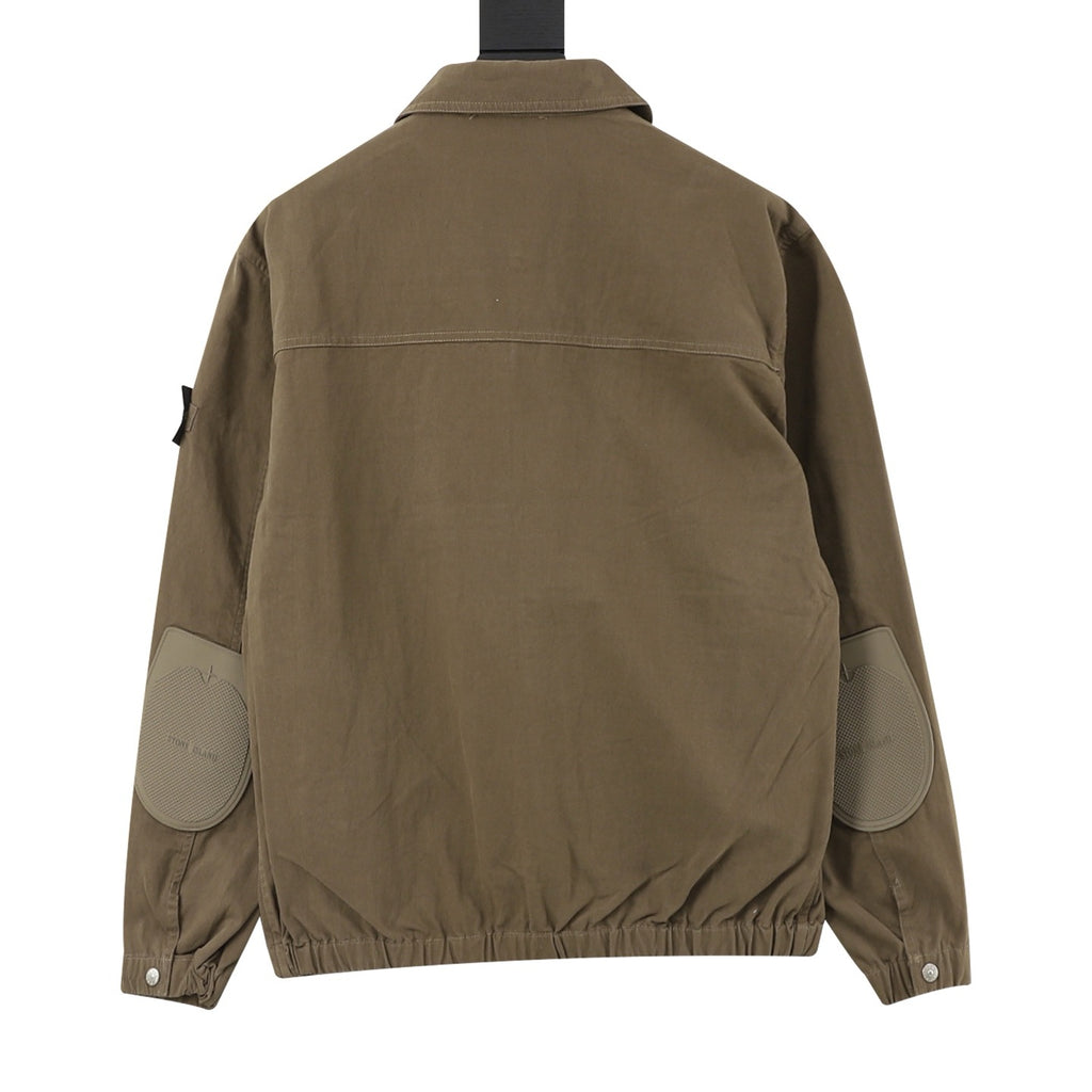 Stone Island Women's & Men's Olive Compass Patch Zip-Up Jacket