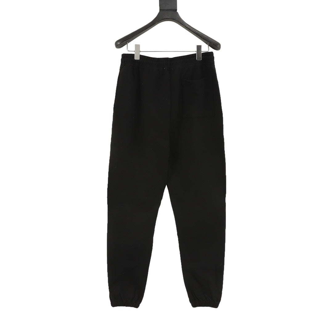 Burberry Women's & Men's Black Embroidered Logo Drawstring Sweatpants