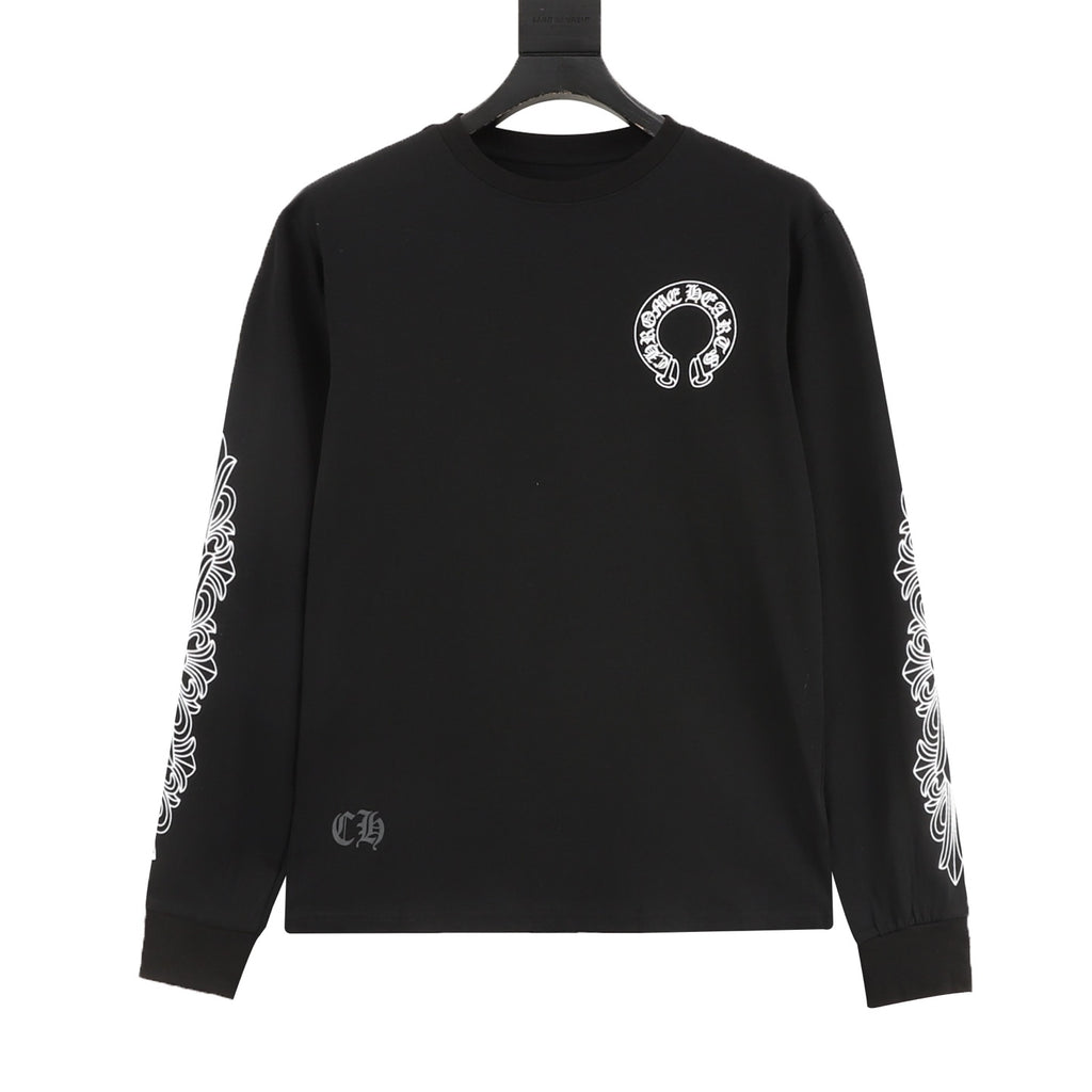 Chrome Hearts 25FW Sanskrit Scroll Print Long Sleeve T-Shirt | Black Gothic Luxury Streetwear