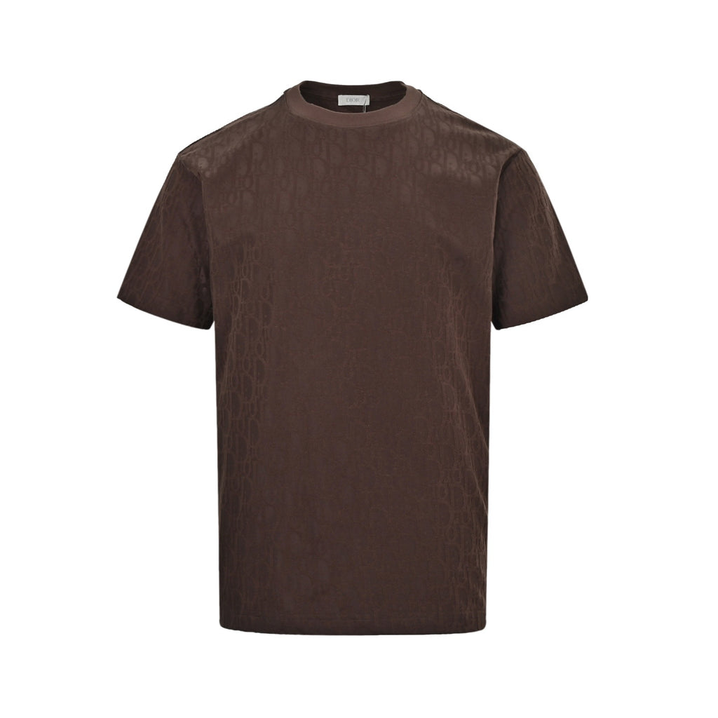 Dior All-Over Oblique Jacquard Short-Sleeve T-Shirt in Brown