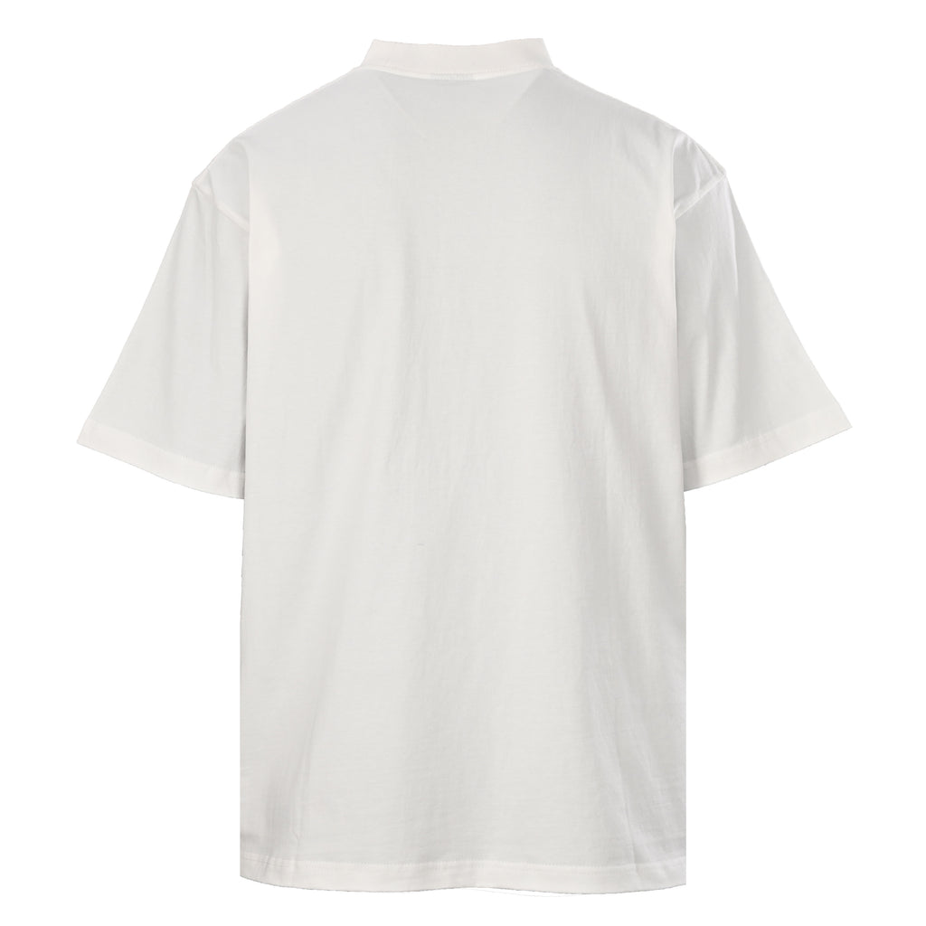 Balenciaga Men's Off-White Tie-Dye Mock Neck T-Shirt