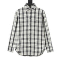Balenciaga Women's Men's Black and White Plaid Flannel Logo Pocket Shirt