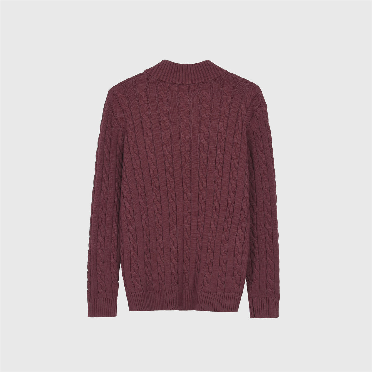 Polo Ralph Lauren Women's & Men's Burgundy Cable-Knit Half-Zip Sweater