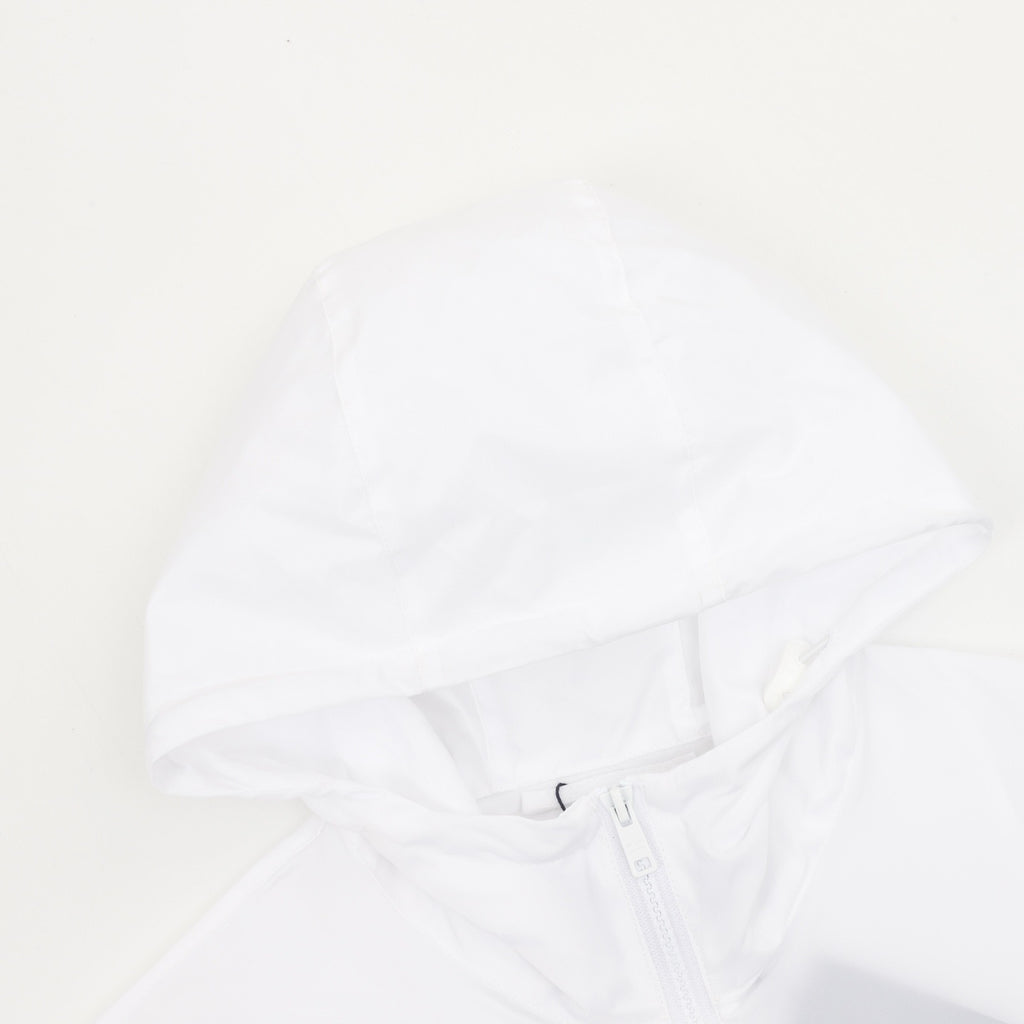 Prada Women's & Men's White Triangle Logo Hooded Windbreaker