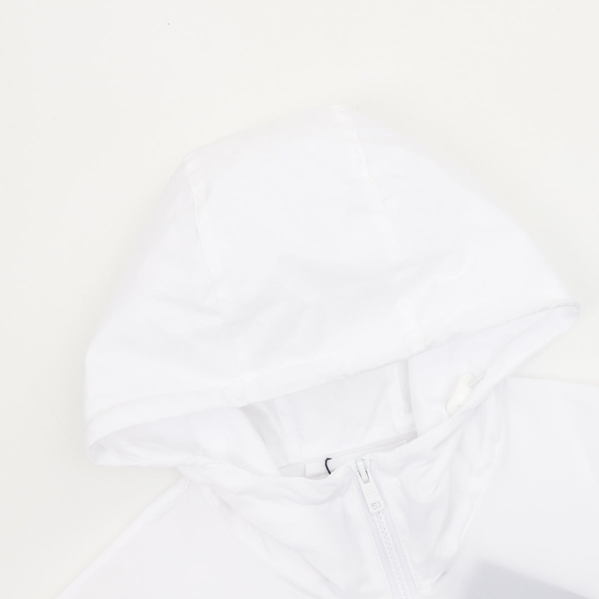 Prada Women's & Men's White Triangle Logo Hooded Windbreaker