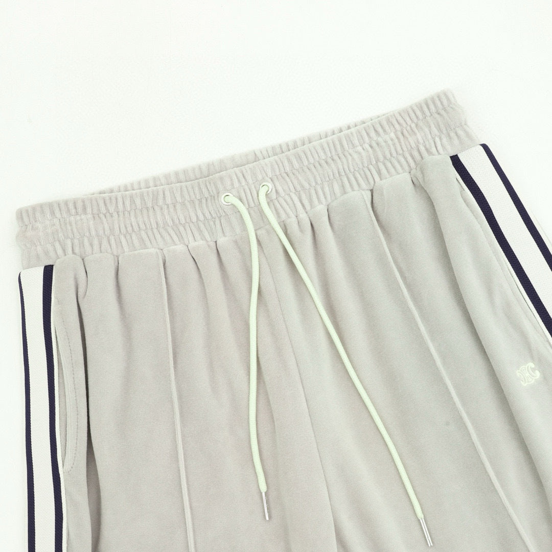 Celine Arc de Triomphe Embroidered Stripe Wide-Leg Track Pants