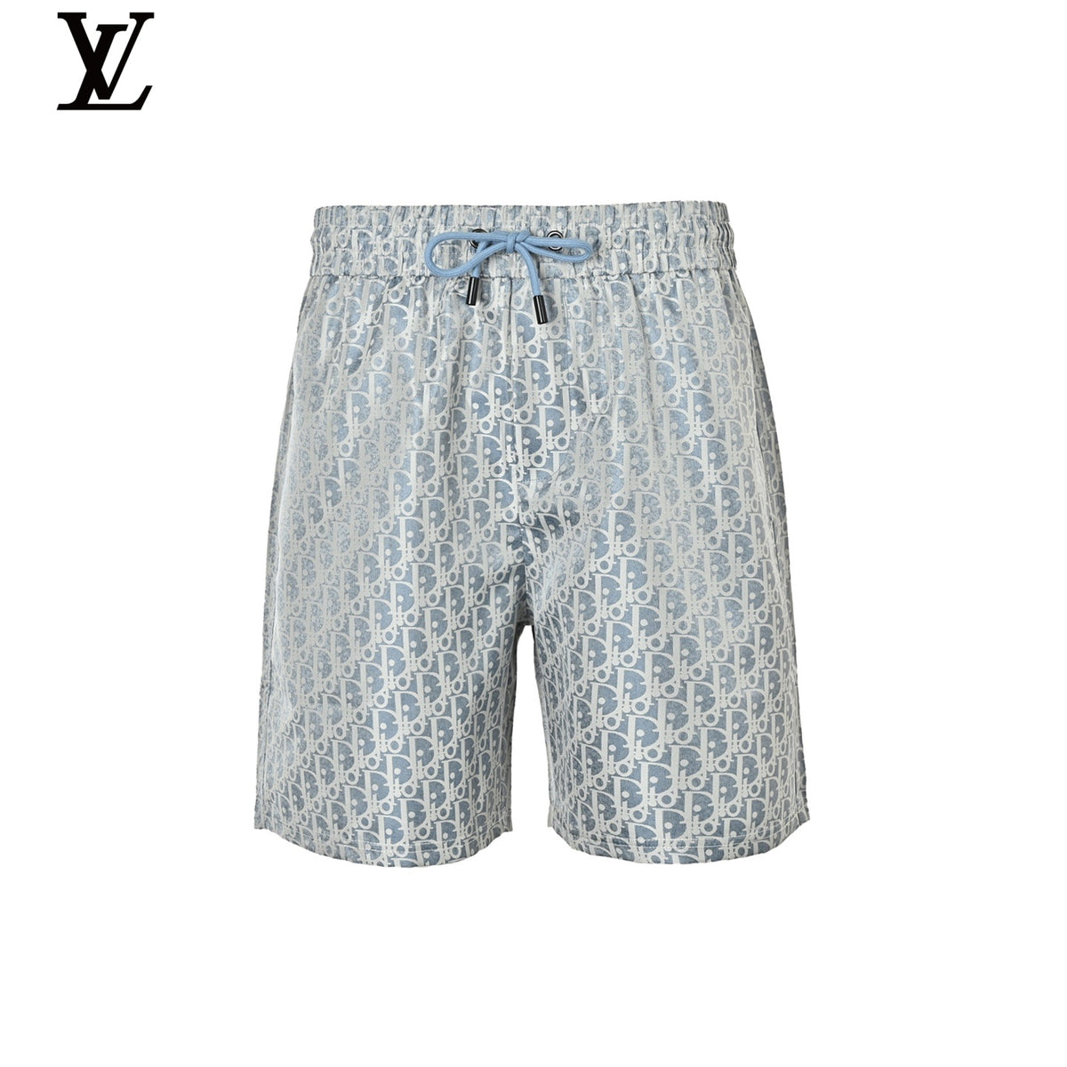 Dior Men's Light Blue Oblique Print Swim Shorts