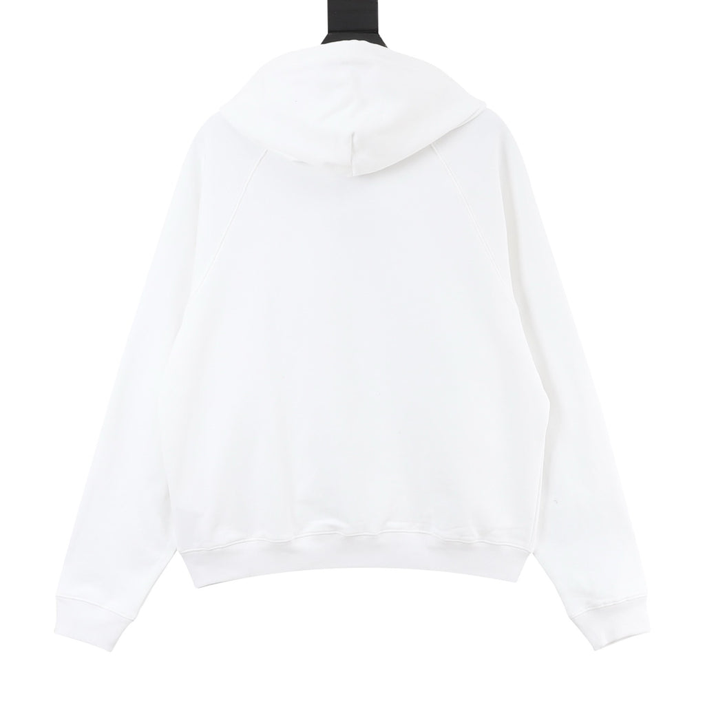 Balenciaga Women's Men's White Logo Zip-Up Hoodie