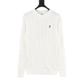 Prada Resort Anchor Logo Cable Knit Crewneck Sweater | Black Nautical Luxury Knitwear