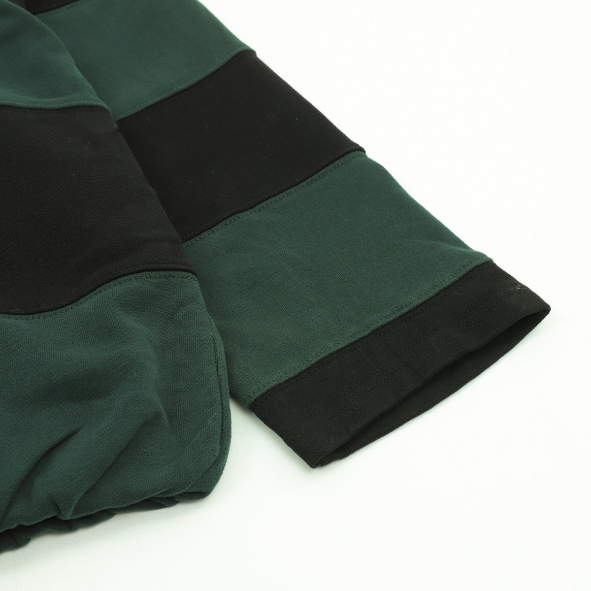 Acne Studios Women's Men's Green and Black Striped Long-Sleeve Polo with Faux Leather Collar