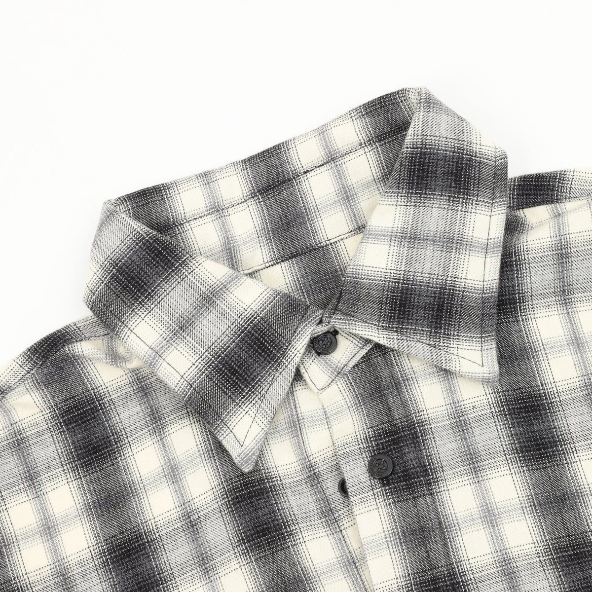 Balenciaga Women's Men's Black and White Plaid Flannel Logo Pocket Shirt
